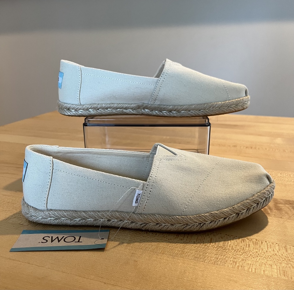 TOMS Shoes Womens Size 6 Belmont Rope Espadrille Slip On Flat Canvas New - Picture 5 of 9